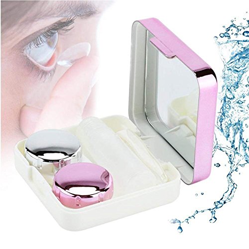 Reflective Contact Lens Case Set - Cute Rose Design Travel Kit for Daily Use & Storage | Perfect for Travel, Gym, and On-the-Go Eye Care