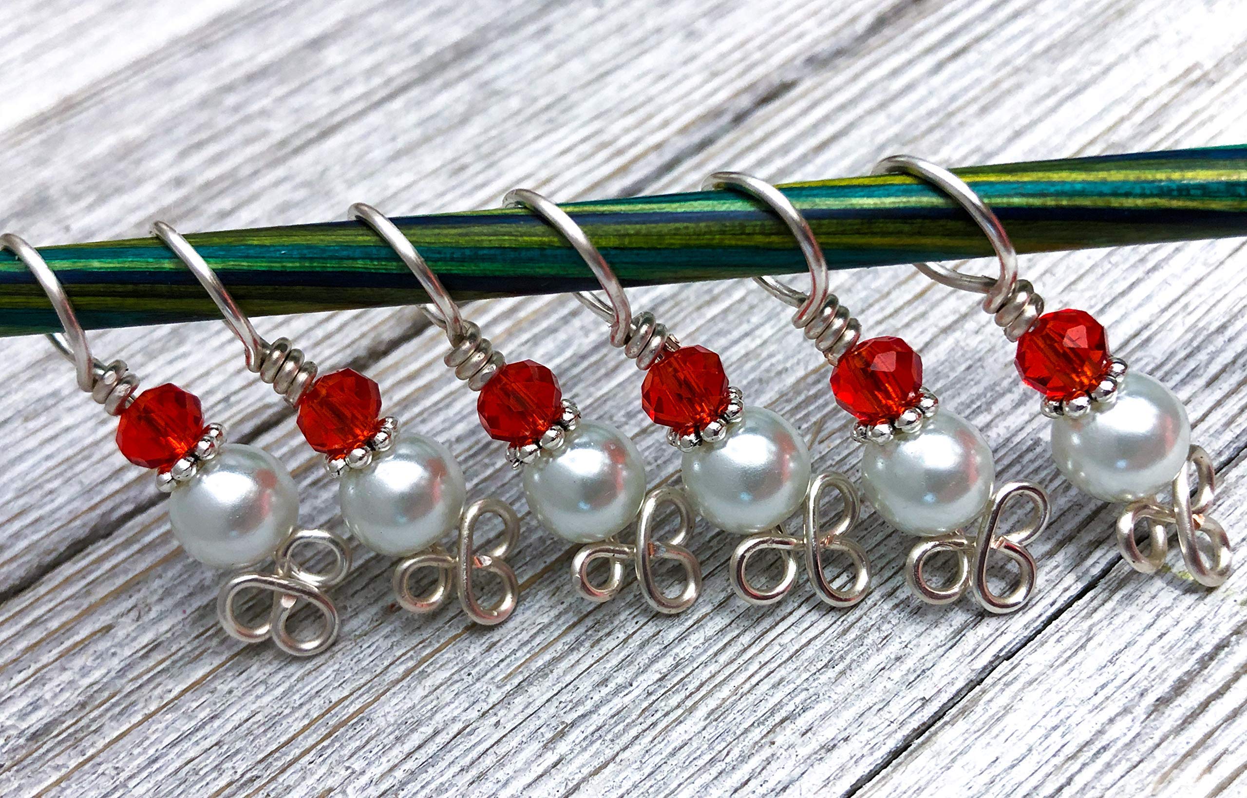 Celtic Knot and Pearl Stitch Markers for Knitting - Handmade Knitting Accessories for Crochet, Loom & Yarn Crafts - Perfect for Counting Rows & Stitch Patterns