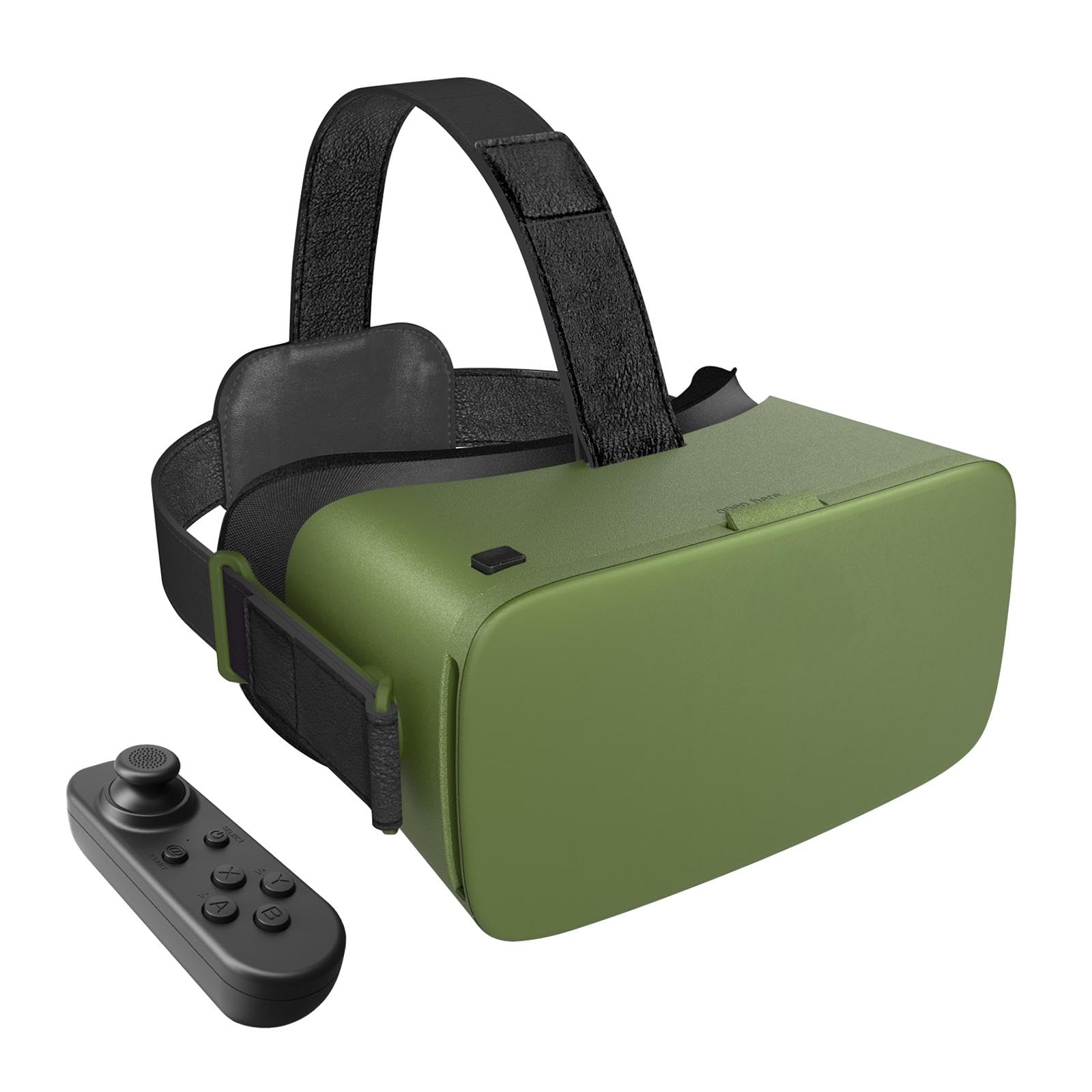 VR Headset for Phone with Controller - Anti-Blue Light HD Lenses, 110° FOV Virtual Reality Goggles Compatible with iPhone 15/14/13/12/11 & Samsung Android Phones (Army Green) - Perfect for Gaming, Movies & 3D Experiences