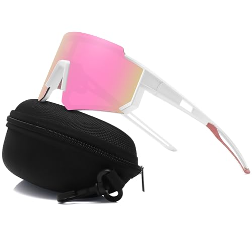 White Frame-pink Mirror Lens