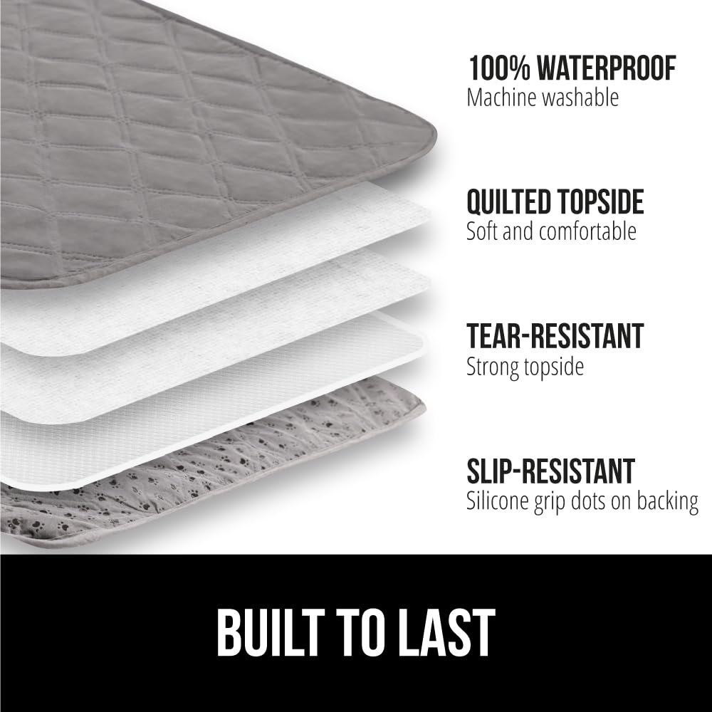 Waterproof Dog Bed Cover - Tear & Slip Resistant for Sofa, Crate & Car - 30x70 Charcoal - Perfect for Pets at Home & Travel