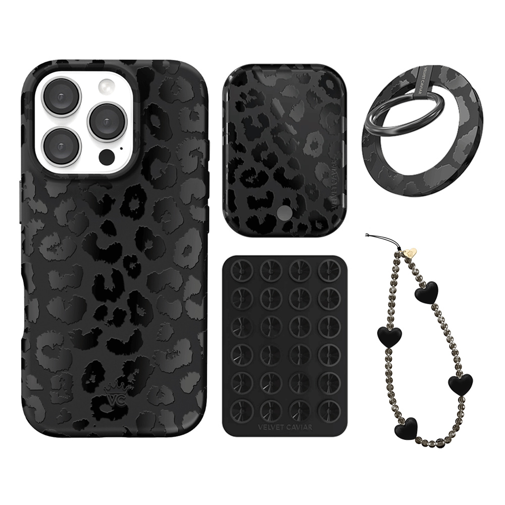 Black Leopard iPhone Case with Grip - Stylish & Secure Phone Cover for iPhone 13/14/15 Pro Max - Perfect for Work, Travel & Everyday Protection