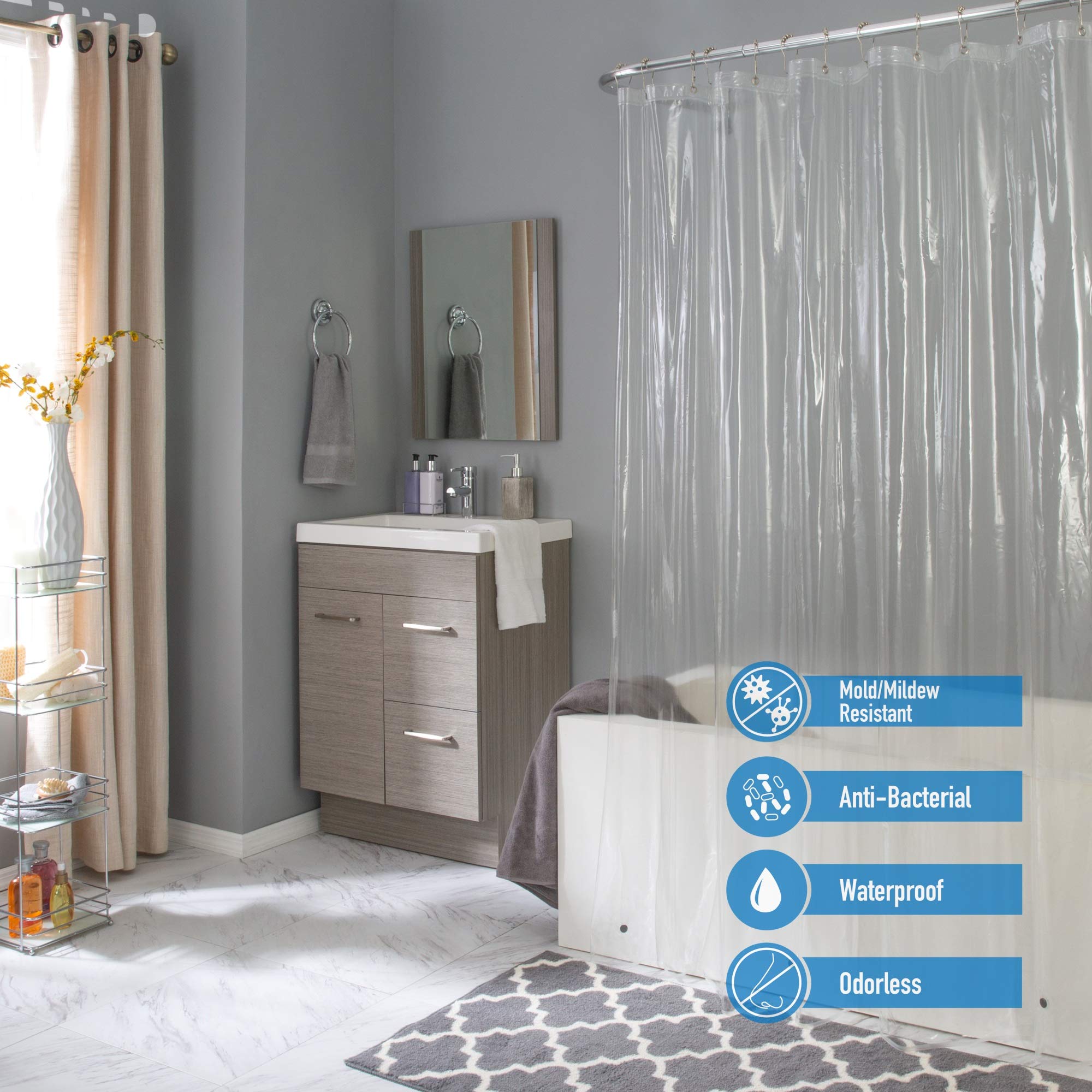 Eco-Friendly PEVA Shower Curtain Liner - 70