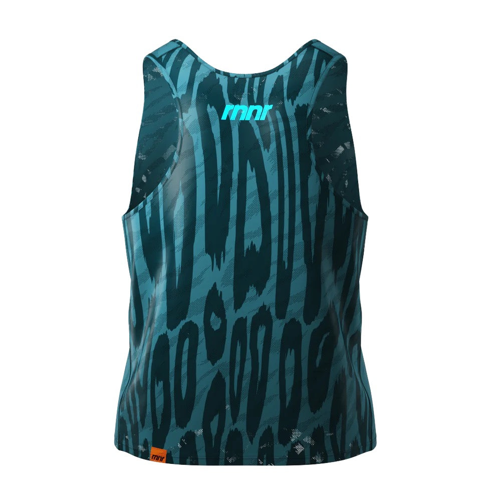Men's All Out Singlet - Dri-FIT Moisture Wicking Workout Shirt (Cheetah Print Teal) for Gym, Running & Cross Training