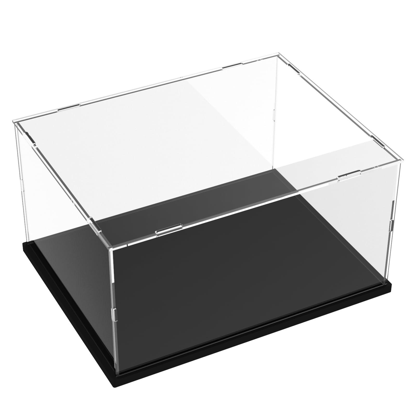 Nynelly Clear Acrylic Display Case for Lego 21319 & 75292 Sets - 11.8×15.7×7.9 Inch Countertop Showcase with Black Base - Perfect for Collectible Figures, Toys, and Miniature Displays - Ideal for Home, Office, or Retail Store Decor