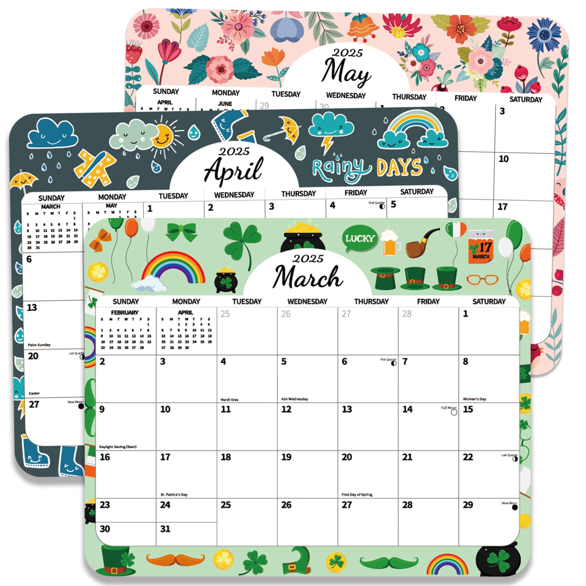 2025 Magnetic Refrigerator Calendar - 12 Month Planner from January to December 2025 (8.1