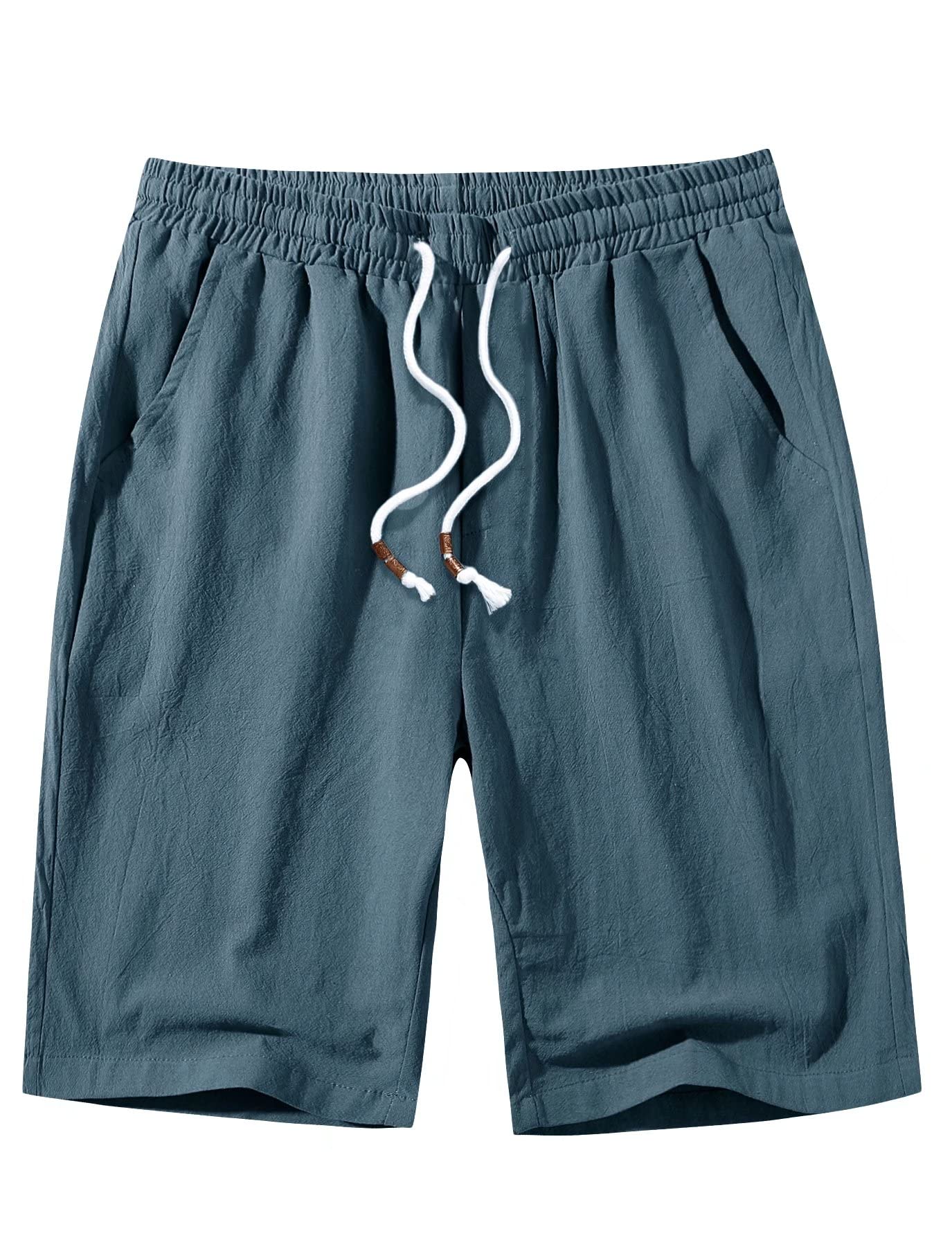 **MAGCOMSEN Men's Linen Shorts - Classic Fit Casual Summer Shorts with Drawstring & Pockets | Breathable Cotton Beach Shorts for Vacation, Travel & Outdoor Activities**