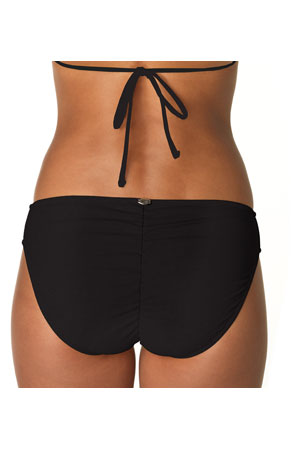 Black 21B Shirred Back Bottom - Stretchy Comfortable High Waisted Swim Bottoms for Women | Perfect for Beach, Pool, and Summer Vacations