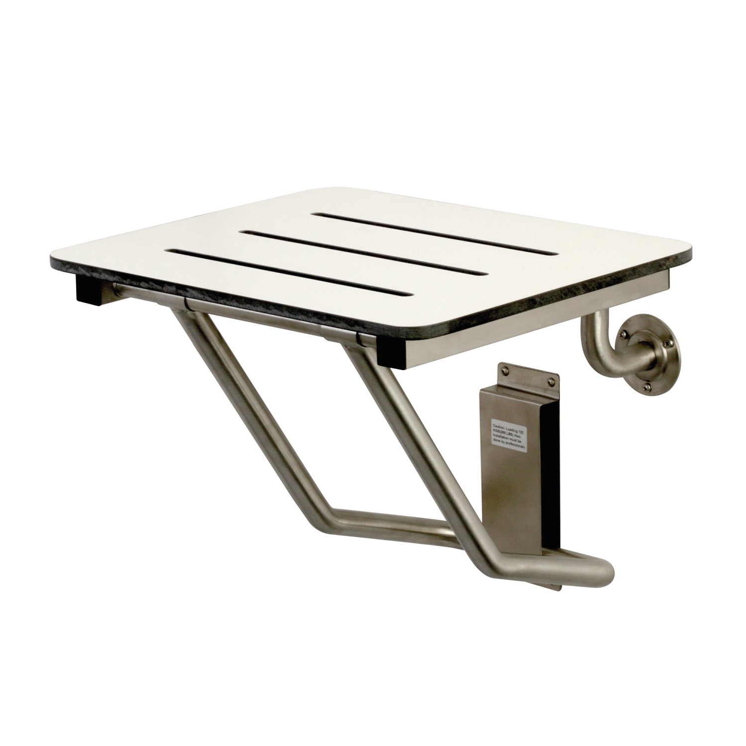 ADA Compliant Fold Down Shower Seat - 18x16 Inch Wall Mount Stainless Steel Shower Bench for Elderly & Disabled - Bathroom Safety Chair for Small Spaces & Accessible Showers