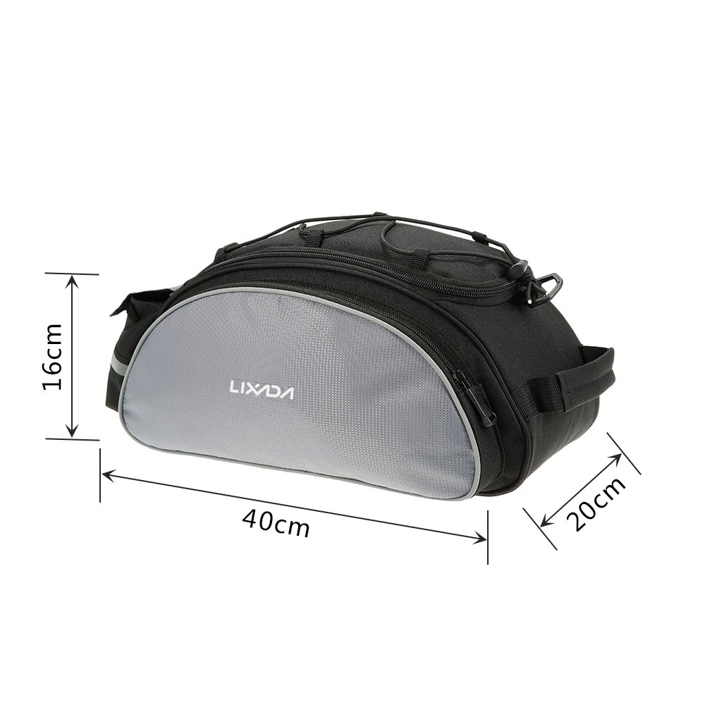 Lixada Waterproof Bicycle Pannier Bag - Bike Rear Seat Saddle Bag with Shoulder Strap for Mountain Cycling & Outdoor Adventures - Perfect for Commuting, Grocery Shopping & Camping Trips
