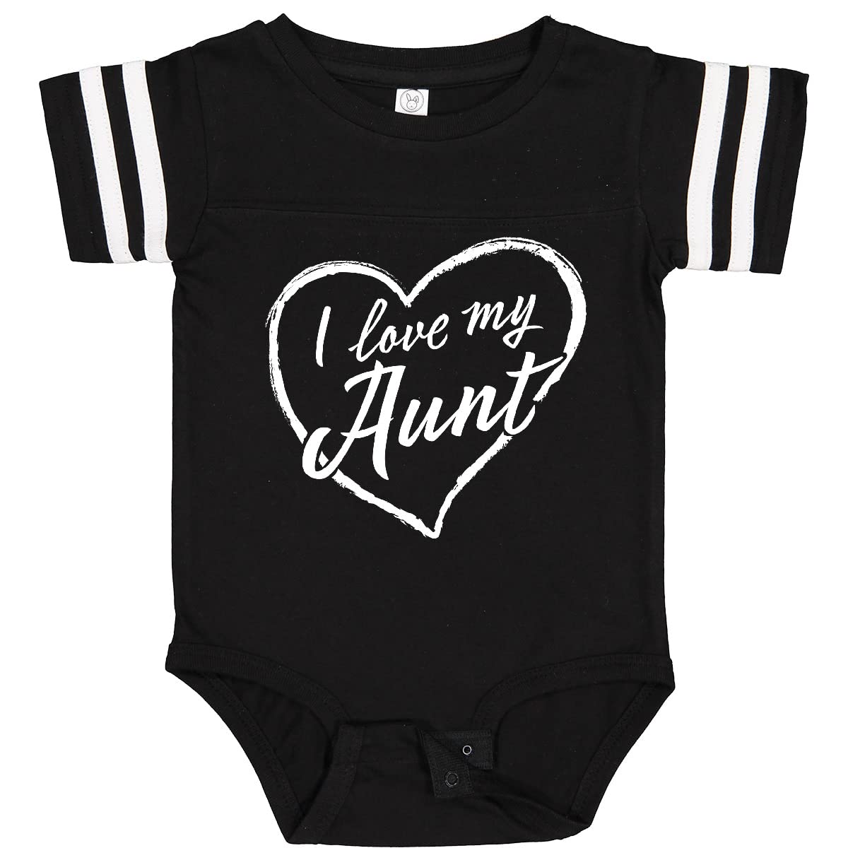 Inktastic I Love My Aunt White Chalk Heart Baby Bodysuit - Cute Infant Onesie for Family Gifts, Baby Showers & Aunt Appreciation