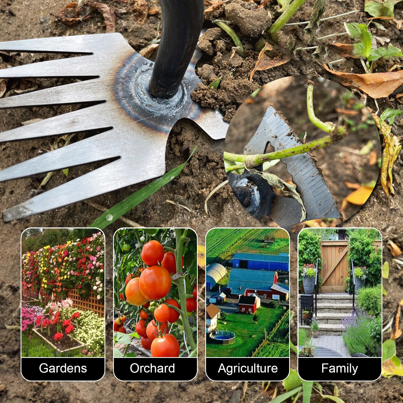 5-Pack Manganese Steel Weeding Tool - Durable M-Shape Weed Puller for Garden & Farm, Portable Uprooting Shovel for Backyard, Vegetable Planting & Soil Loosening | Ideal for Home Gardening, Landscaping & Agriculture