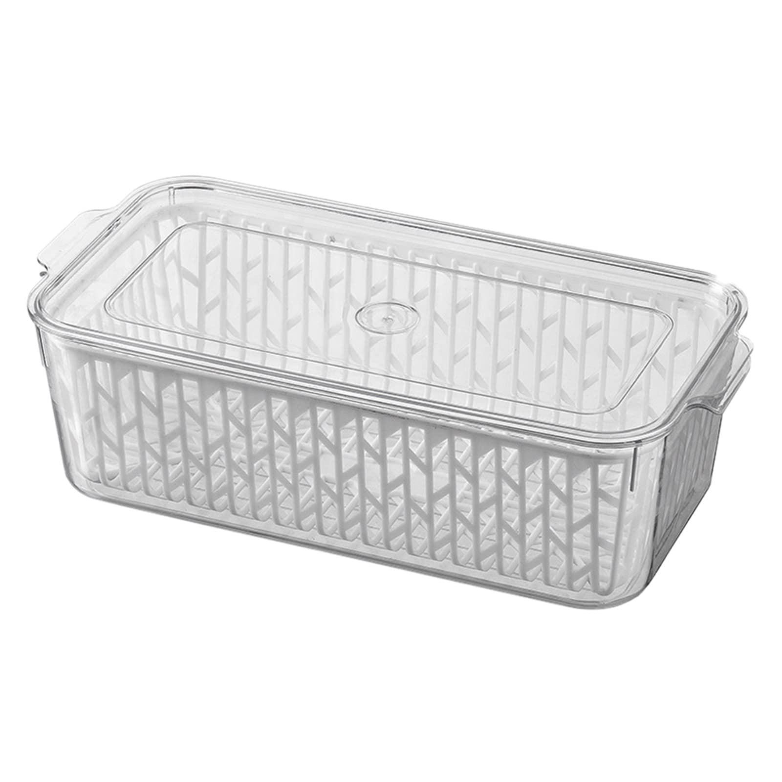 Plastic Refrigerator Storage Box - Food Grade Sealed Organizer for Vegetables, Fruits, Eggs & Utensils | Multi-Purpose Kitchen Drawer Organizer for Fresh Keeping & Draining | Perfect for Meal Prep, Pantry Organization & Refrigerator Storage