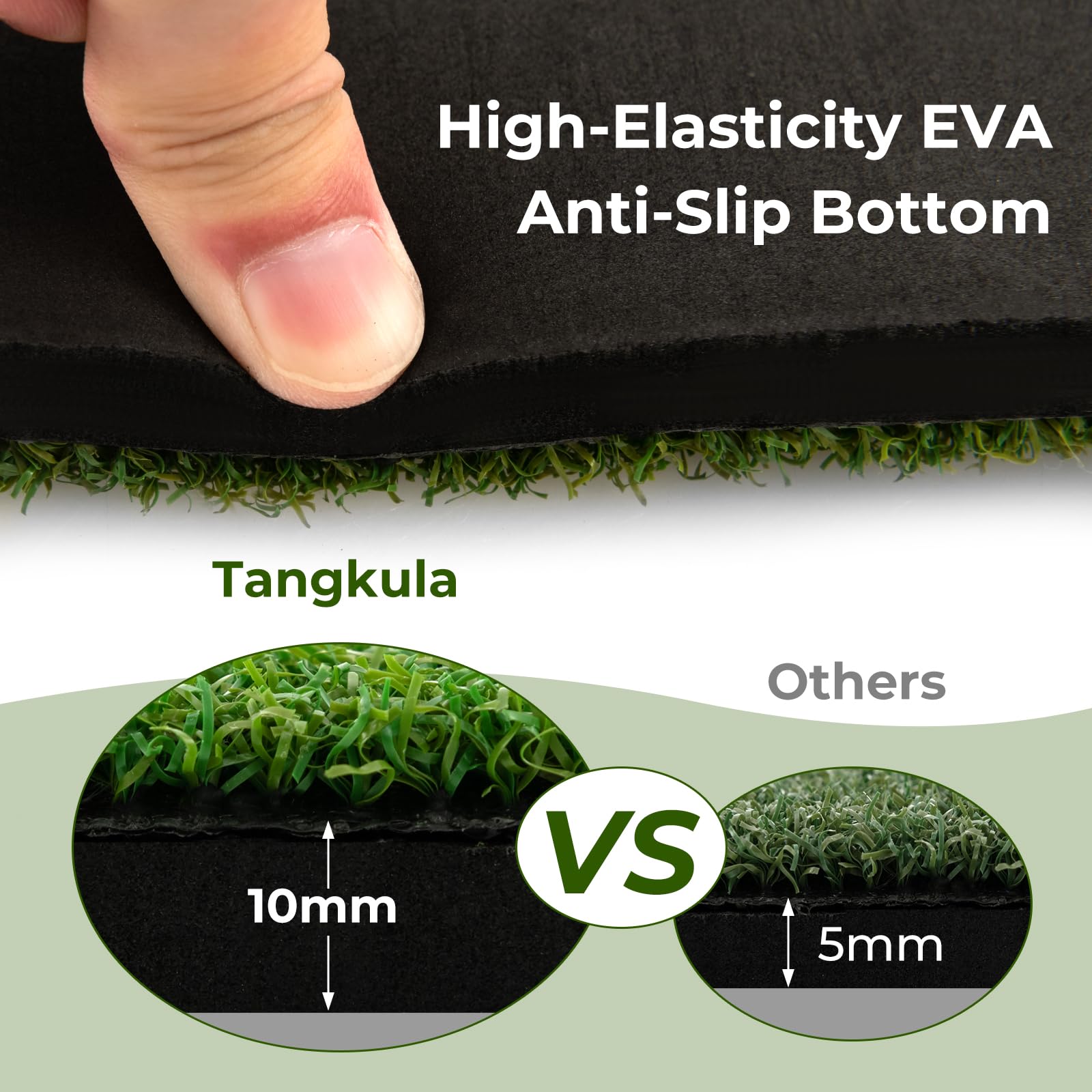 Tangkula Golf Hitting Mat - Premium Artificial Turf Practice Mat for Indoor & Outdoor Use with 2 Rubber Tees & 2 Alignment Sticks - Perfect for Home, Backyard, Garage & Driving Range Training