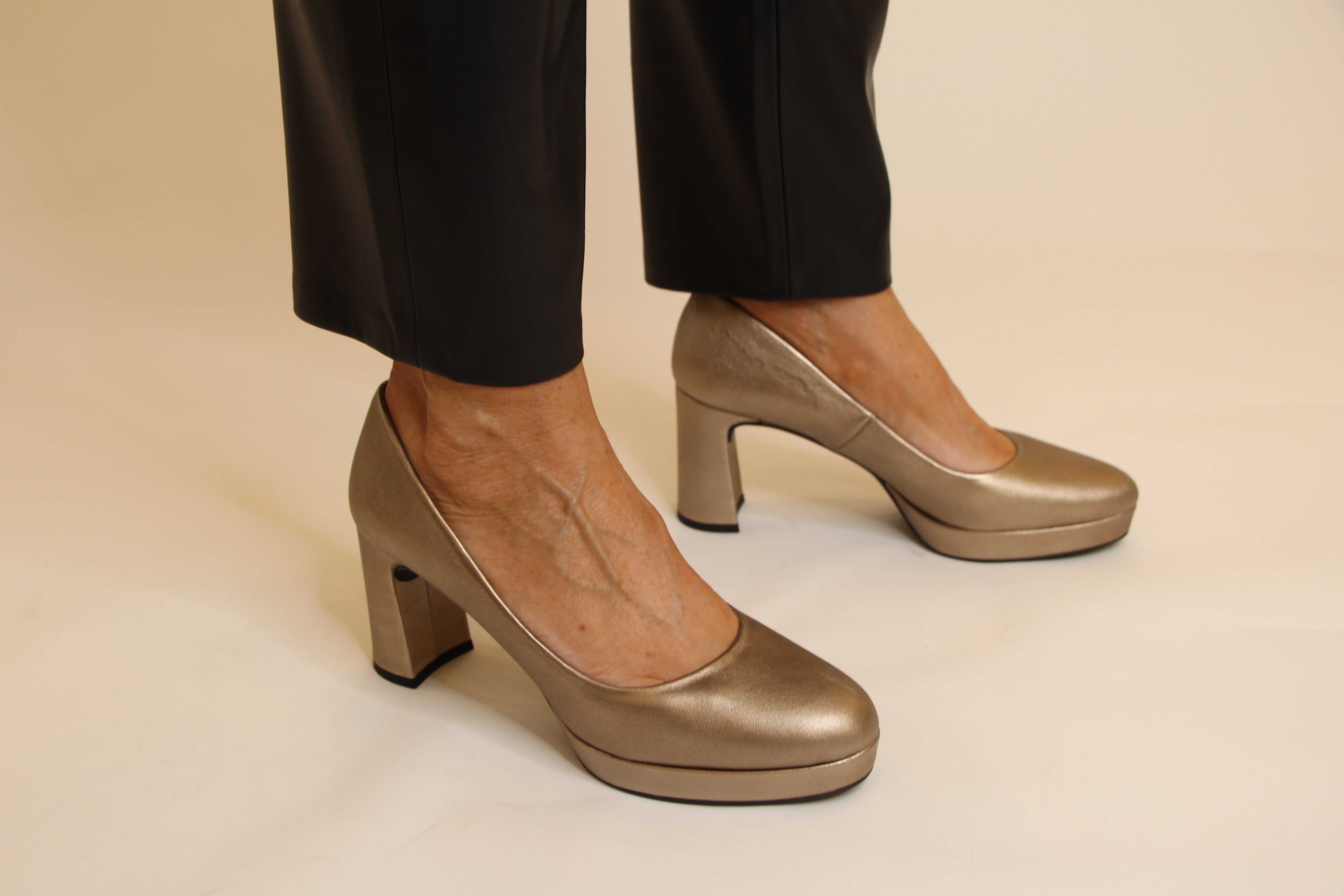 Unisa Malik Bronze Platform Court Shoes for Women - Comfortable & Stylish Heels for Work, Parties & Special Occasions