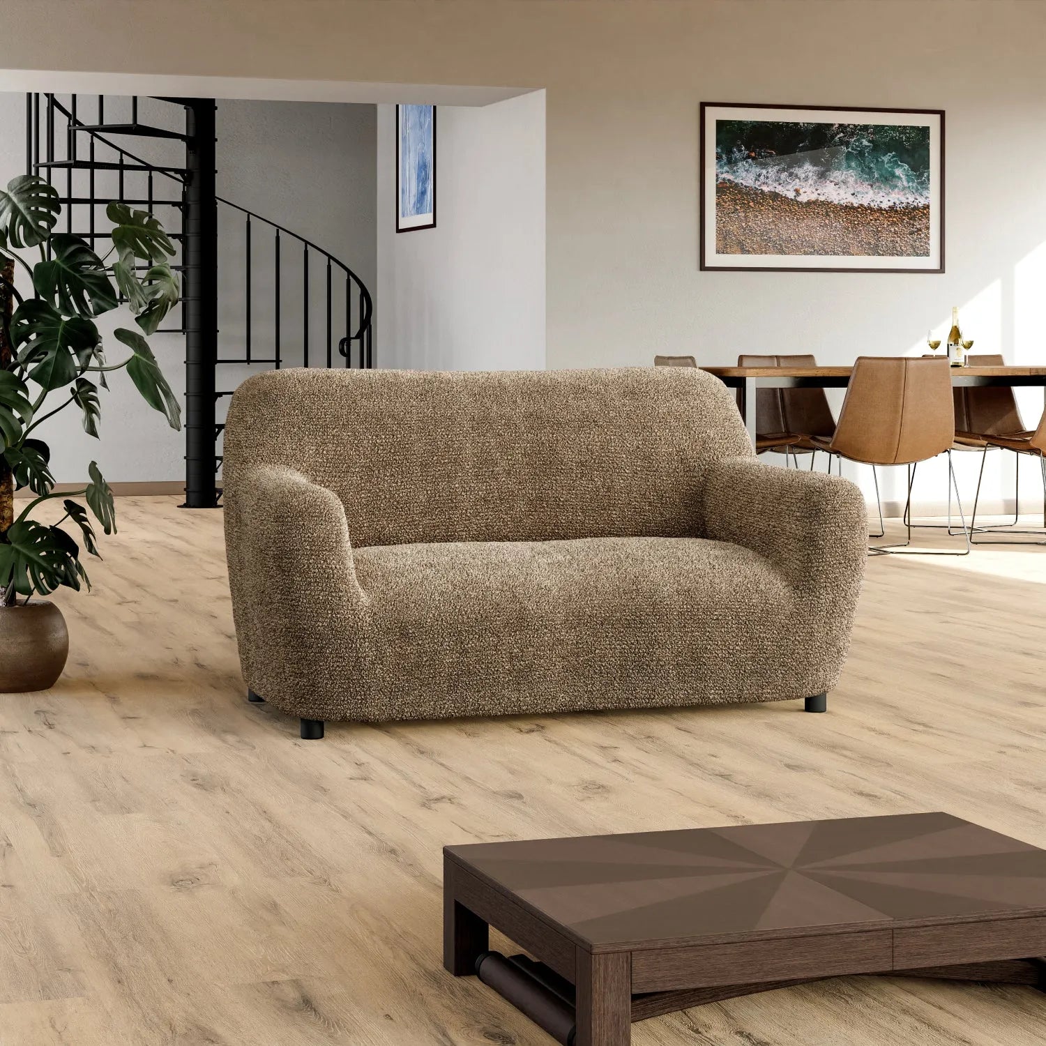2 Seater Loveseat Slipcover - Soft Microfiber Fabric with Stylish Prints - Perfect for Living Room, Bedroom or Dorm Decor