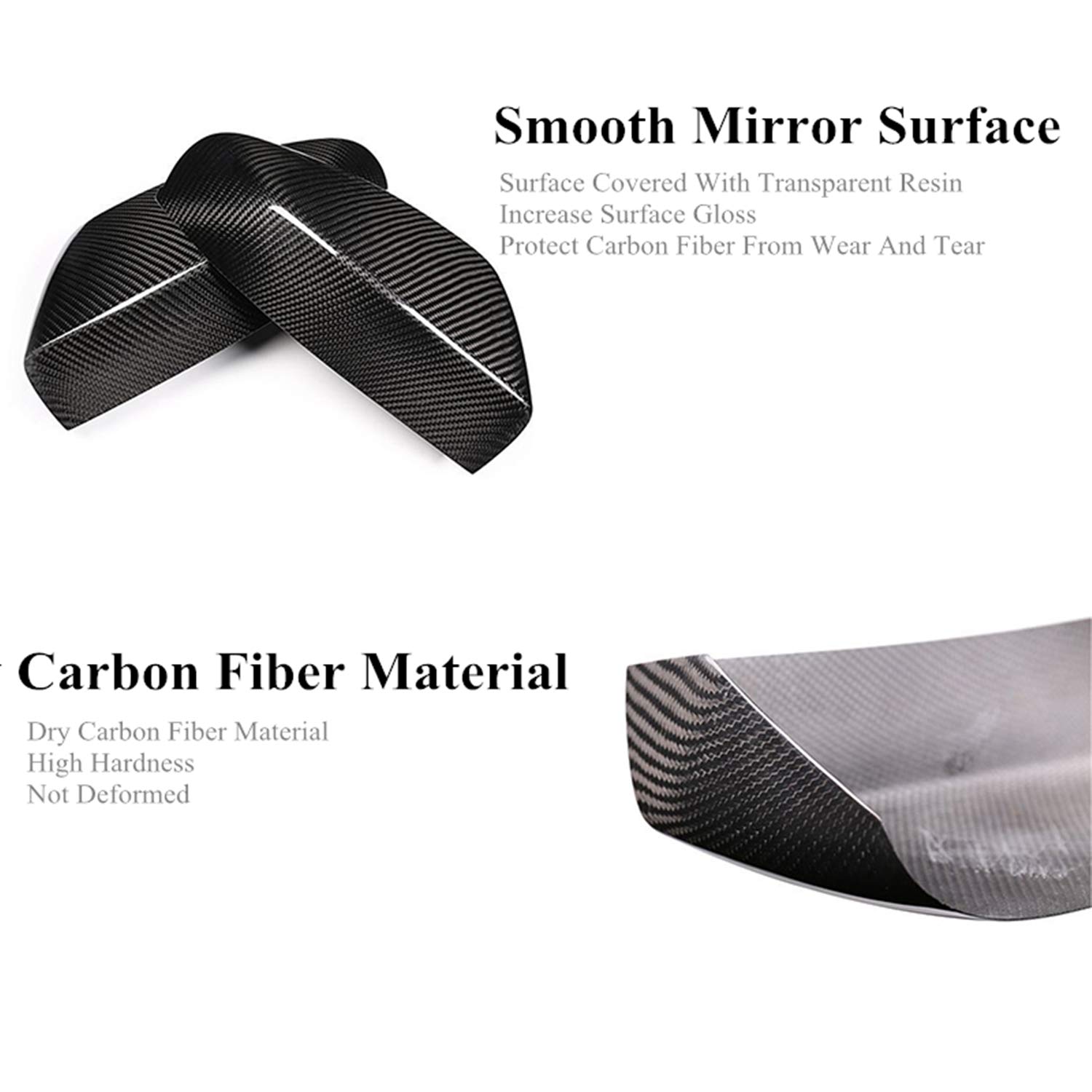 Carbon Fiber Side Mirror Cover for Maserati Ghibli 2017-2020 - Black Real Carbon Fiber Replacement Mirror Trim - Exterior Auto Accessories for Luxury Car Protection & Style Upgrade