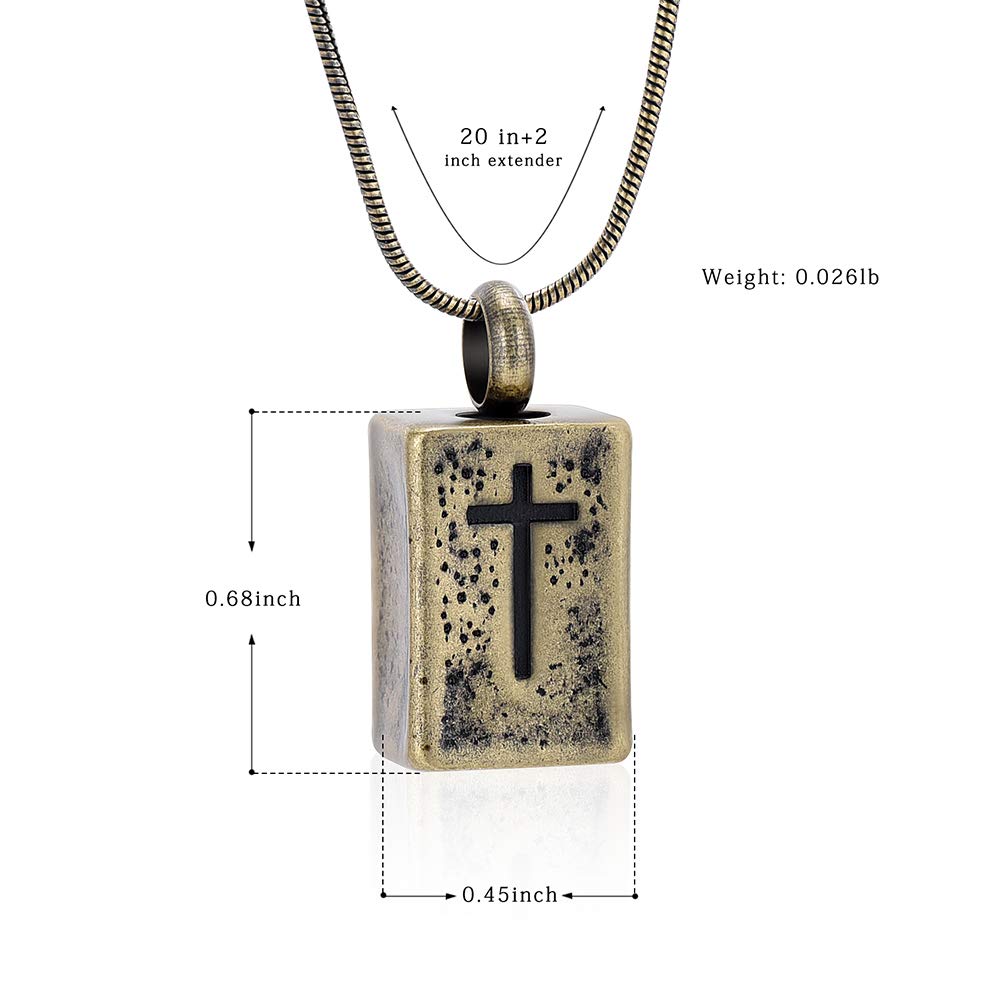 Retro Punk Cremation Jewelry - Stainless Steel Memorial Necklace for Ashes - Cross Urn Pendant Keepsake - Perfect for Honoring Loved Ones at Memorials & Special Occasions