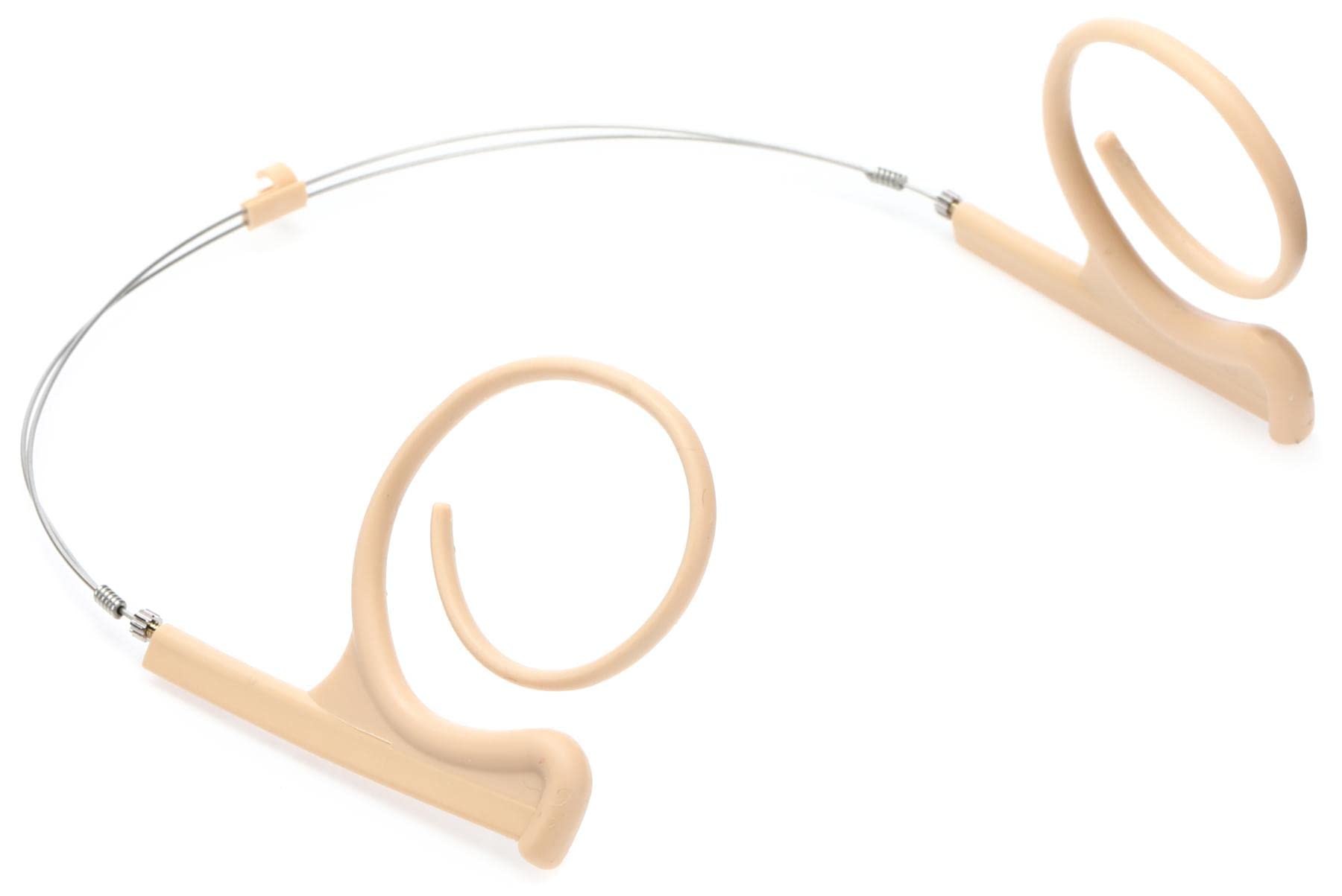 HE2F12 Replacement Dual Earhook for Flex Headset Microphones - Beige | Compatible with Various Headsets | Perfect for Call Centers, Gaming, and Office Use