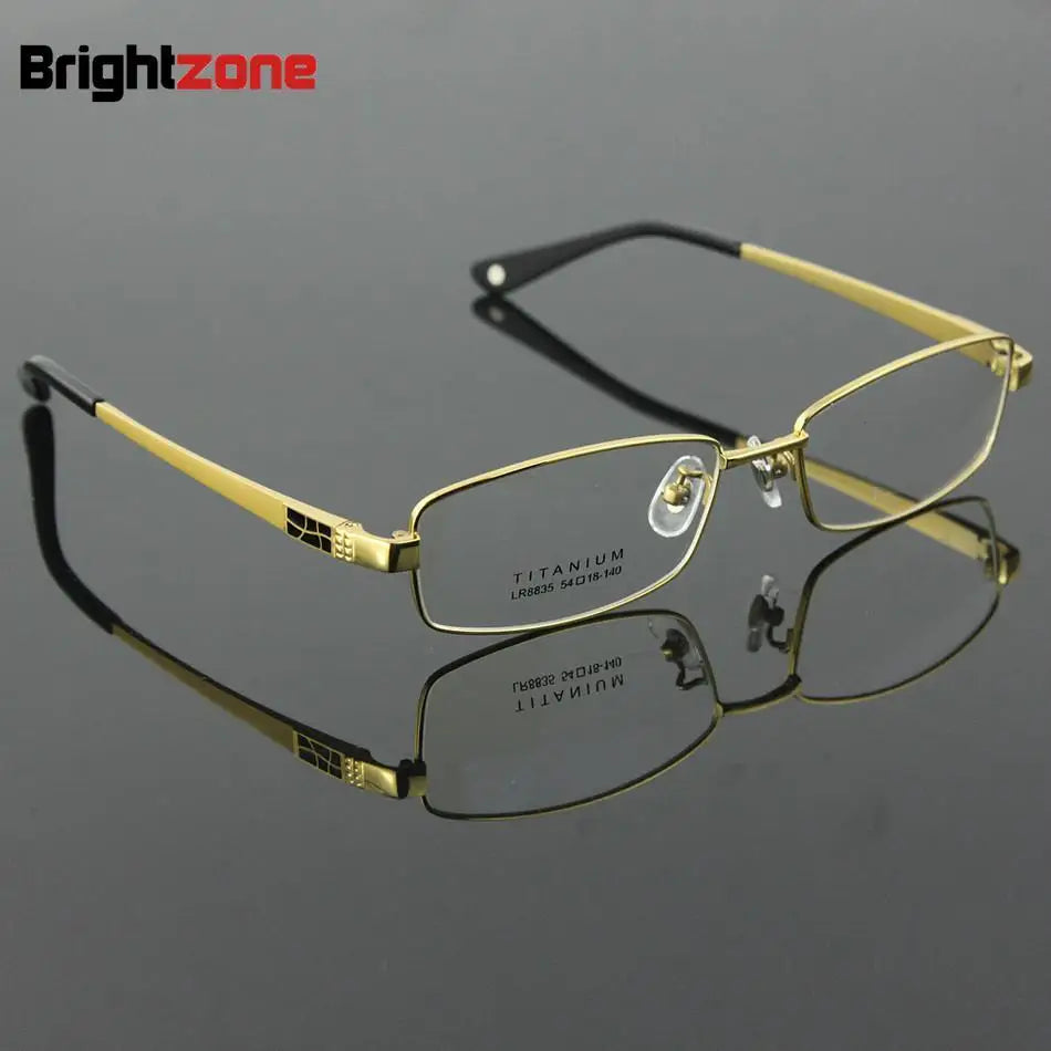 Brightzone Unisex Full Rim Square Titanium Eyeglasses Frame - Lightweight & Durable 71400 for Men & Women | Perfect for Reading, Working & Daily Wear