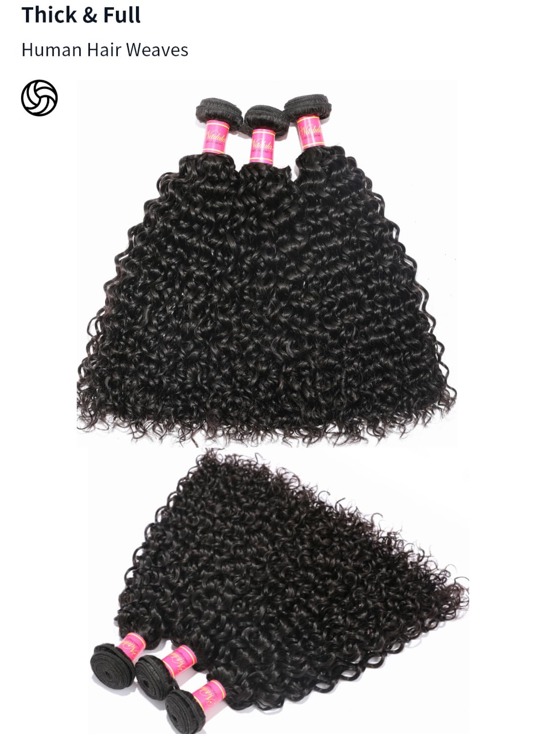 Nadula 100% Unprocessed Virgin Malaysian Curly Human Hair Weave 3 Bundles (26/24/22 Inches) - Jerry Curly Human Hair Extensions for Women, Natural Black/Brown/Blonde | Perfect for Daily Wear, Parties & Special Occasions