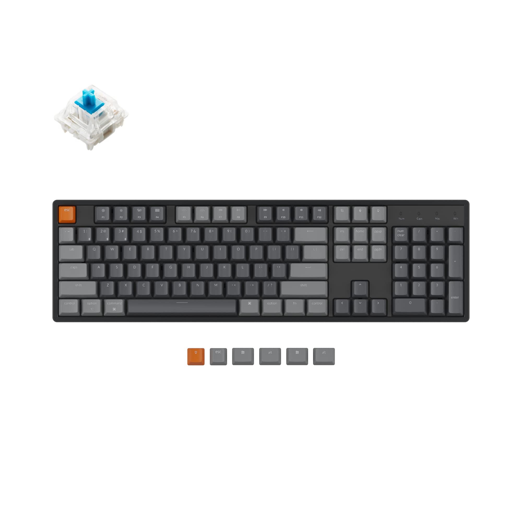 Keychron K10 RGB Hot-Swappable Mechanical Keyboard - Wireless Bluetooth/USB Wired for Mac/Windows Gaming & Office
