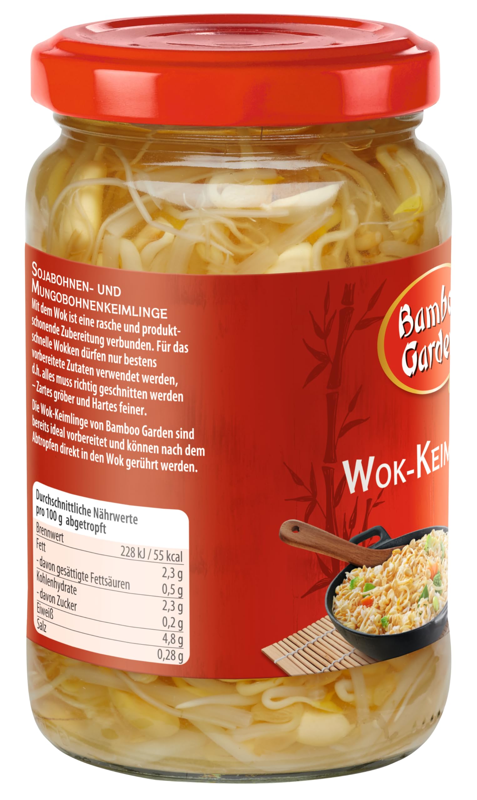 Organic Bamboo Garden Bean Sprouts, 330g (180g Drained Weight) - Fresh & Crispy for Stir-Fries, Salads & Asian Cooking - Premium Quality Sprouted Mung Beans