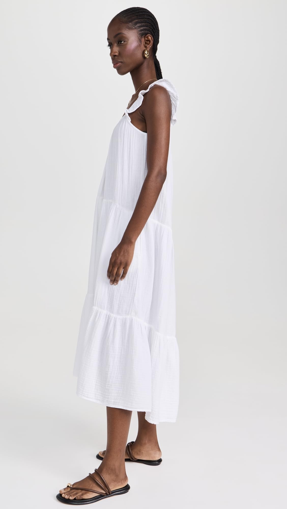 XIRENA Women's Rumer Dress - Flowy Summer Midi Dress with Puff Sleeves | Perfect for Beach Vacation, Brunch & Date Night