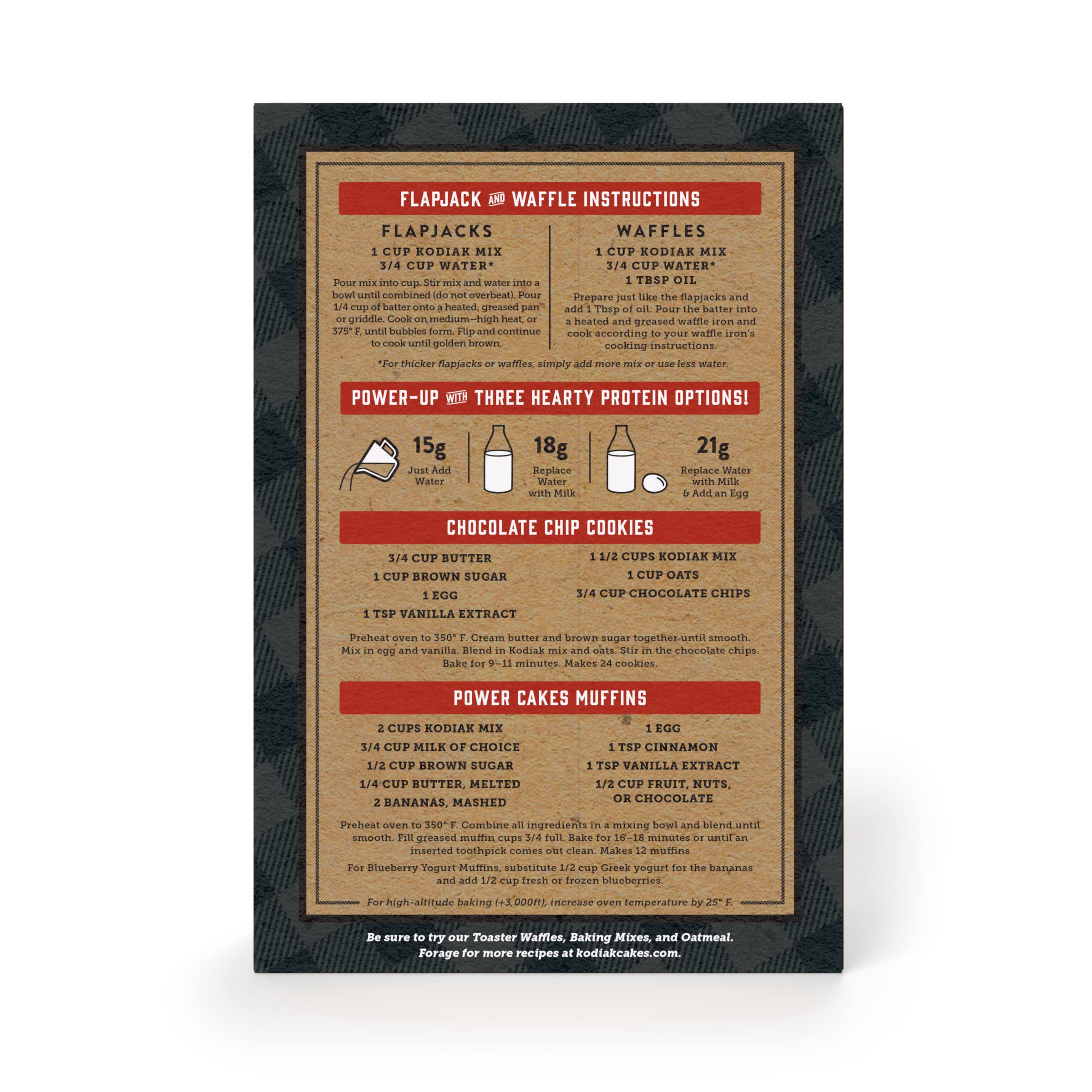 Kodiak Power Cakes Flapjack & Waffle Mix - 20oz | High Protein Pancake Mix for Breakfast, Camping & Fitness | Easy to Make, Healthy & Delicious