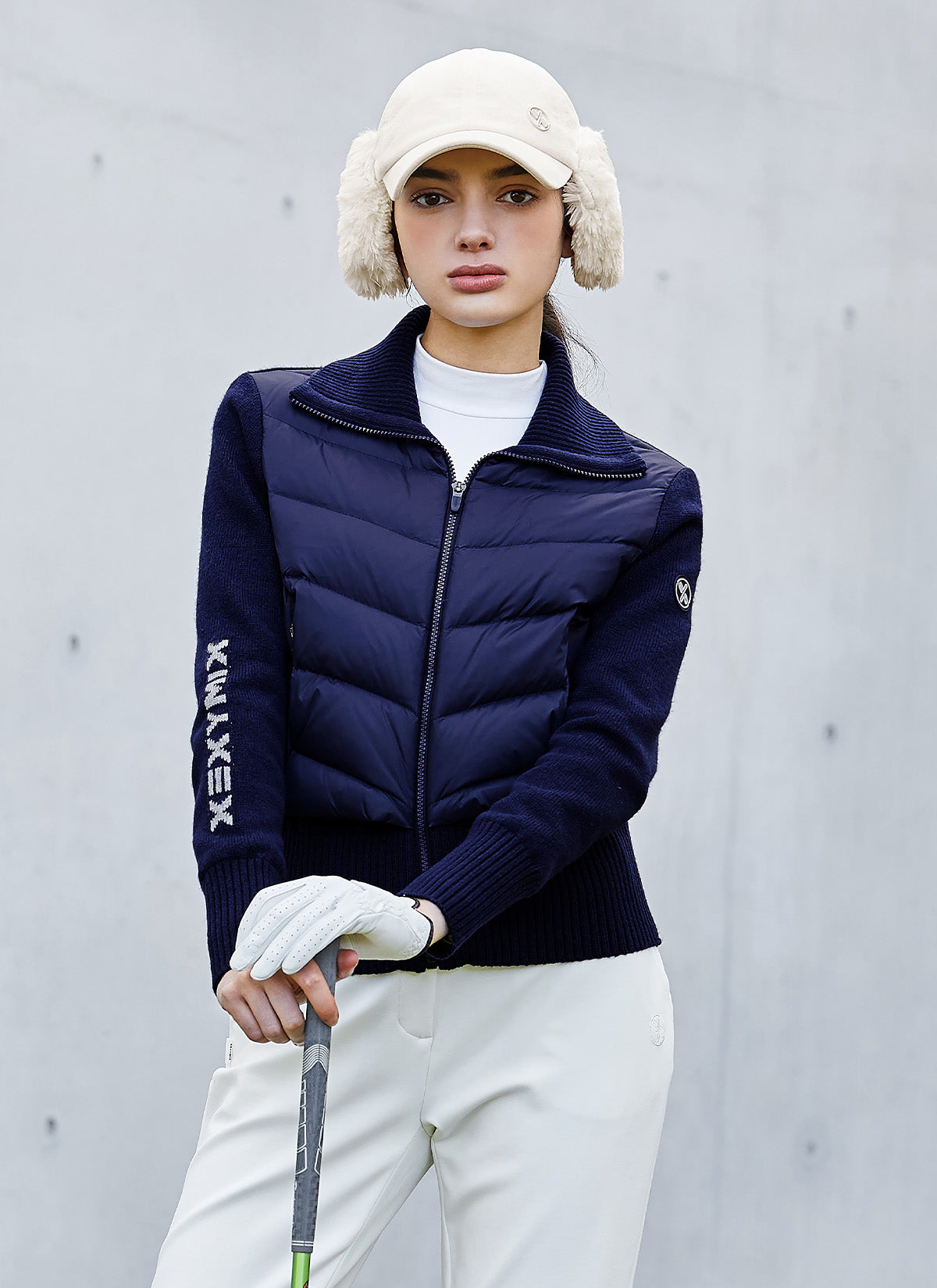 Women's Hybrid Knit Goose Down Jumper - Warm Winter Coat for Outdoor Activities & Casual Wear