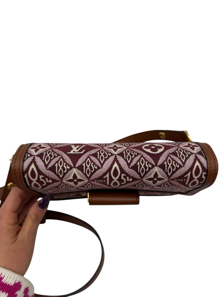 Louis Vuitton Burgundy Jacquard Dauphine Since 1854 Canvas Crossbody Bag - Luxury Designer Handbag for Women, Perfect for Work, Travel & Evening Events