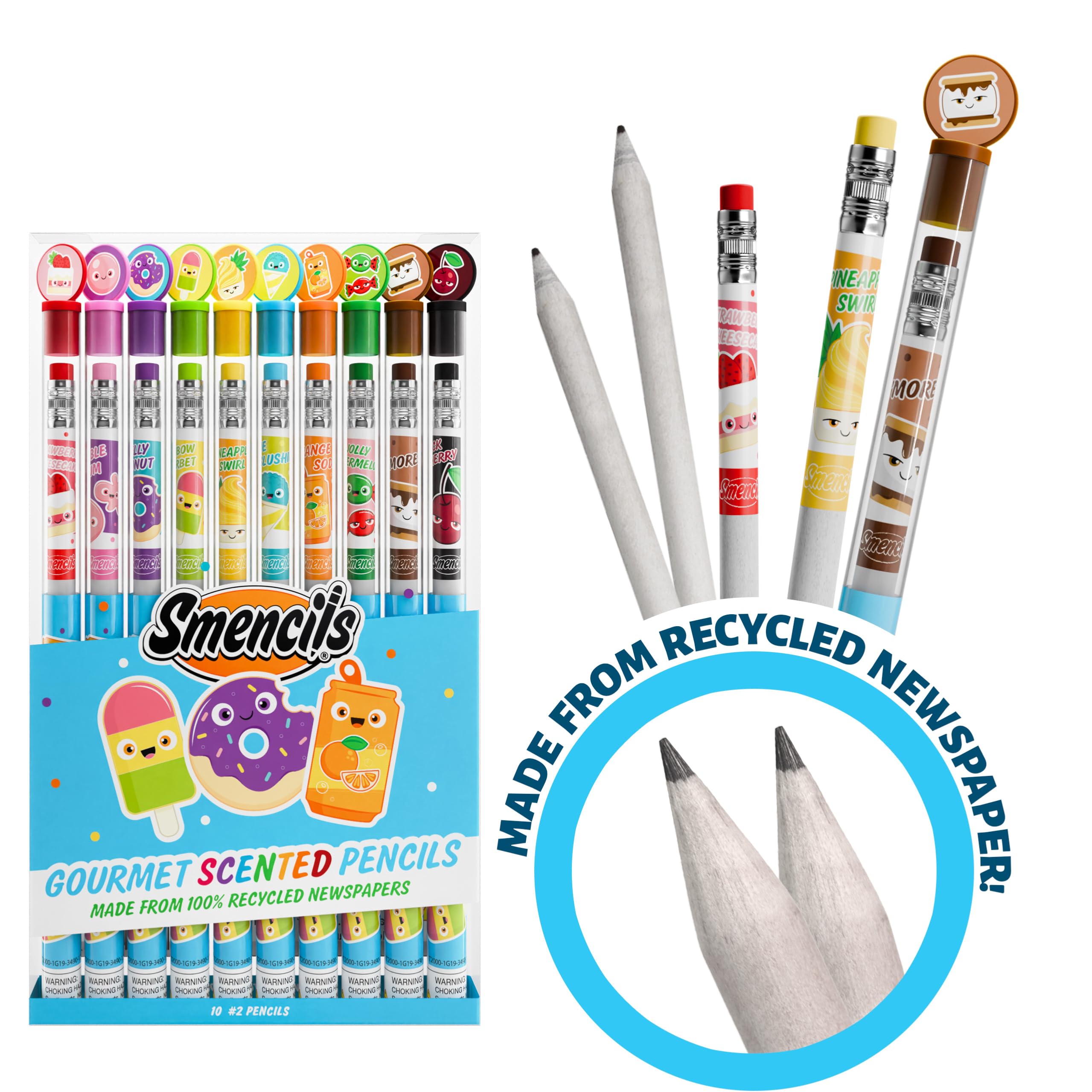 Graphite Smencils (2 Pack) - HB #2 Patented Gourmet Scented Pencils, 10 Count - Perfect Gifts for Kids, Students & Teachers - Fun School Supplies for Classroom, Homework & Art Projects
