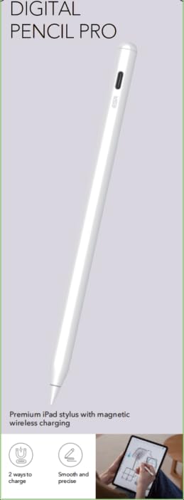 ESR 2nd Gen Magnetic Wireless Charging Stylus Pen for iPad Pro 12.9/11, iPad Air 5/4, iPad Mini 6 - Tilt Sensitivity, Palm Rejection, White - Perfect for Drawing, Note-Taking & Digital Art
