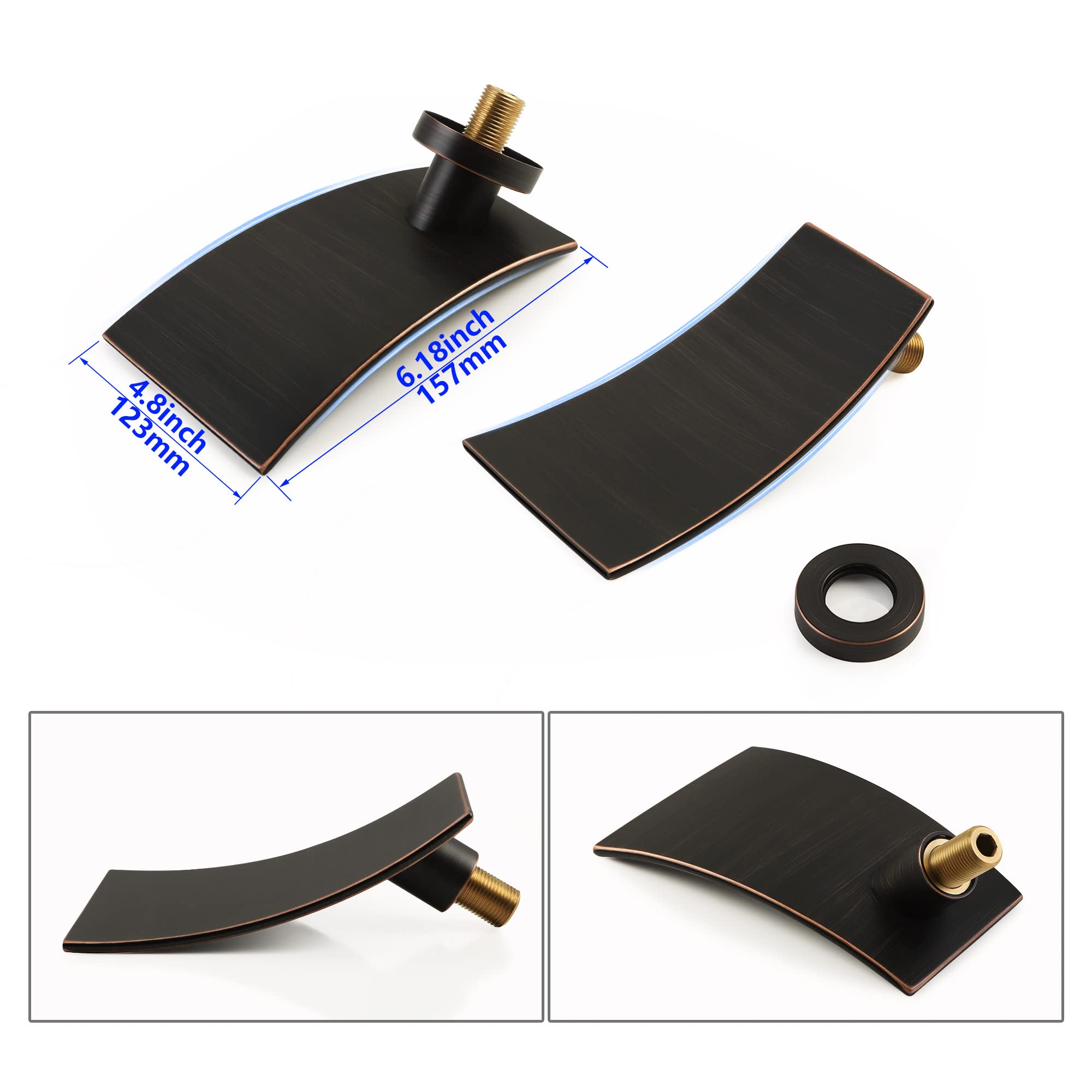 SKOWLL Wall Mounted Waterfall Bathroom Faucet - Single Handle Vessel Sink Faucet in Oil Rubbed Bronze - Perfect for Modern Vanity, Bathroom, and Powder Room Decor