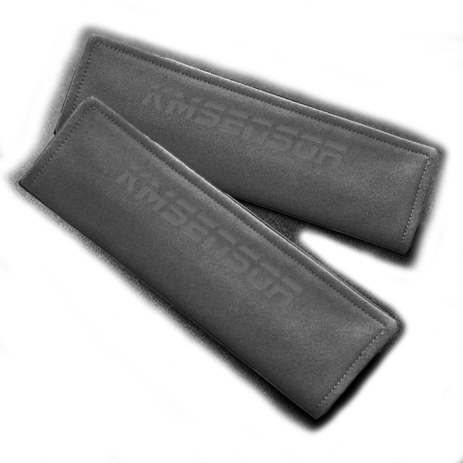 Premium Suede Leather Car Seat Belt Shoulder Protector Pads - 2 Pack Grey PU Nylon Cushion for Comfortable Driving | Shoulder Strap Covers for Seat Belts, Backpacks & Harnesses | Perfect for Long Commutes, Road Trips & Daily Driving