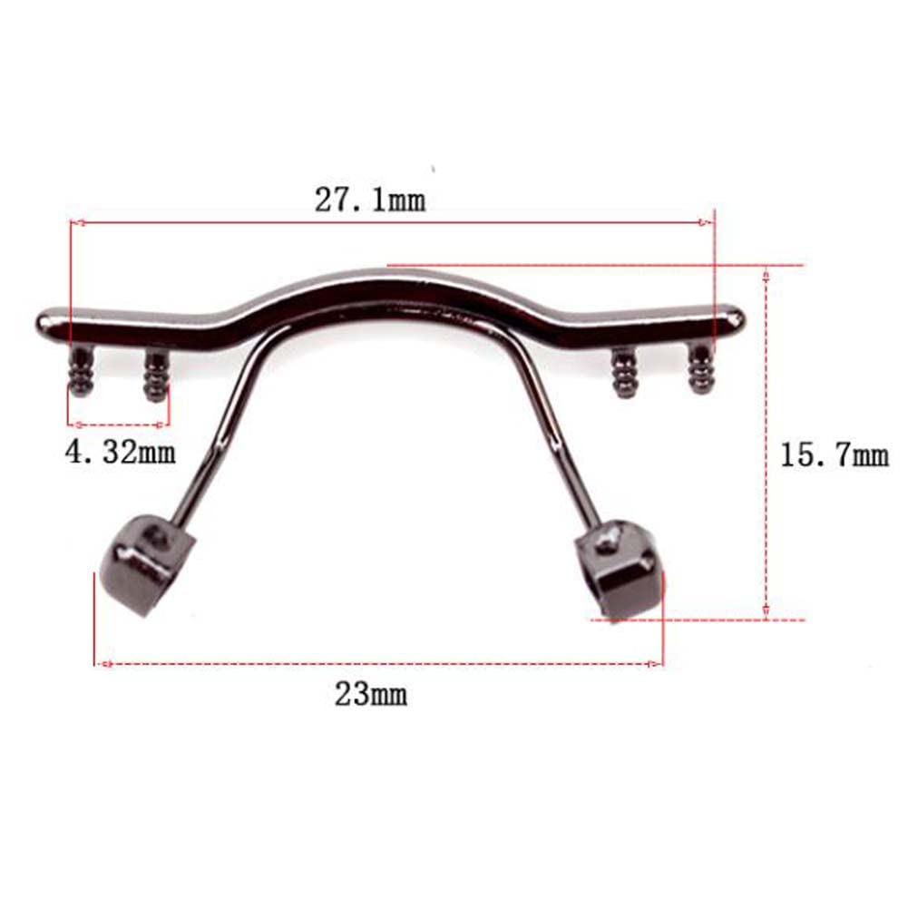Black Metal Nose Bridge Replacement for Rimless & Reading Glasses - Eyewear Repair Solution
