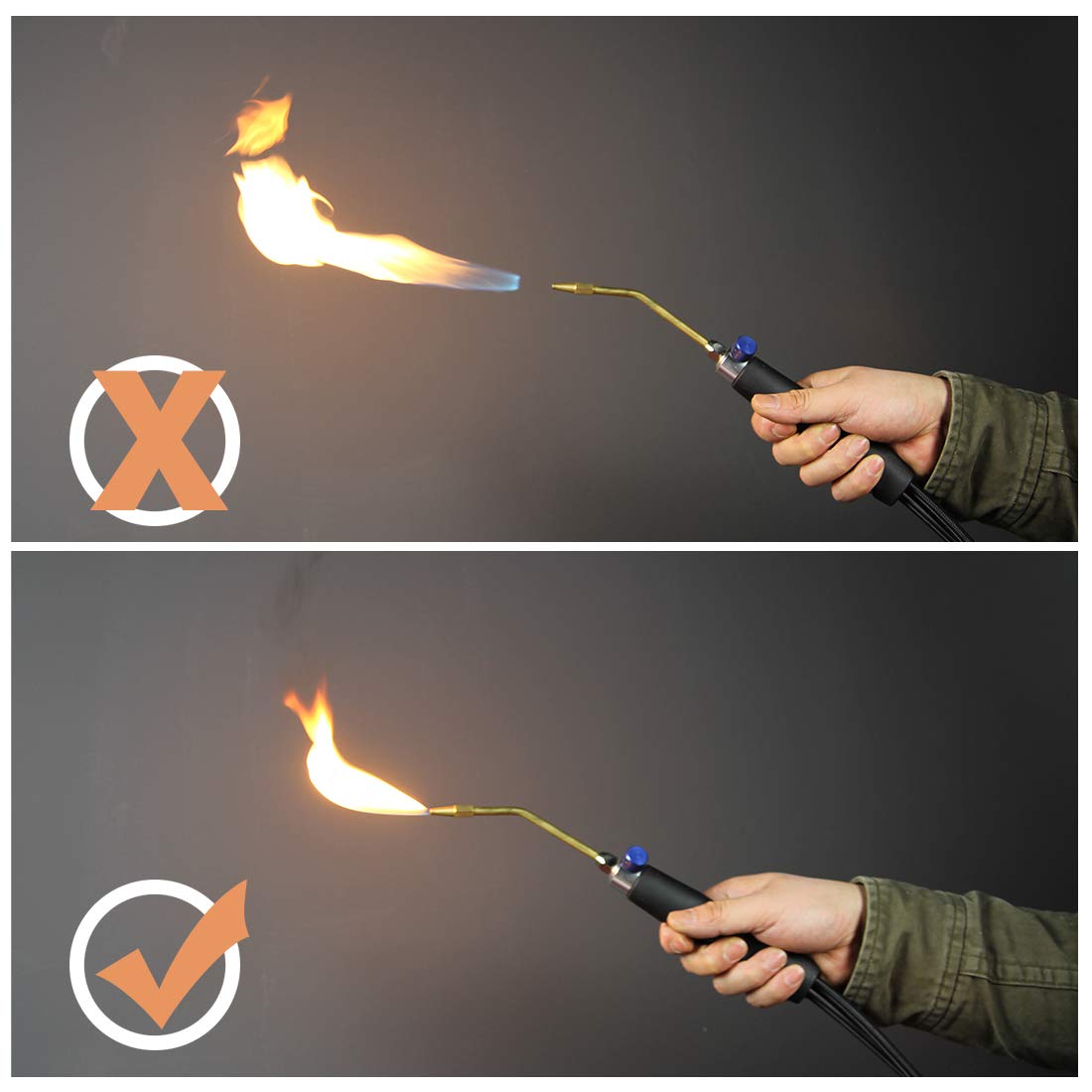 BLUEFIRE Oxypropane Welding and Cutting Torch Kit with Flint Lighter & Cylinder Holder - Professional Jewelry Making, HVAC, MAP Gas Brazing, Soldering & Oxy Acetylene Torch Kit for Metalworking & DIY Projects