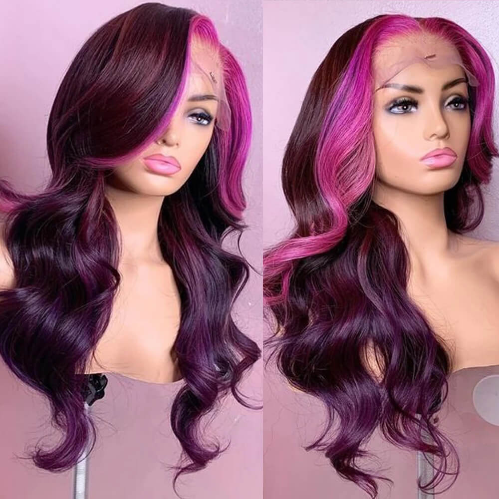 Skunk Stripe Wig Collection | eullair Must Have Gorgeous Colored Highlight Lace Frontal Wig for Women - Perfect for Cosplay, Parties & Fashion Styling