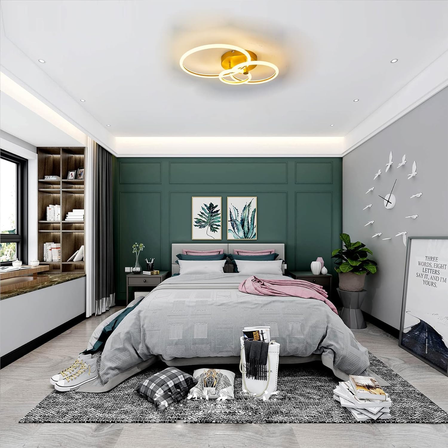 Dimmable LED Superhero Round Ceiling Light for Boys Bedroom - Astronaut Themed Kids Room Lamp with Remote Control, Flush Mount Modern Fixture | Perfect for Children's Room Decor, Christmas & Birthday Gifts