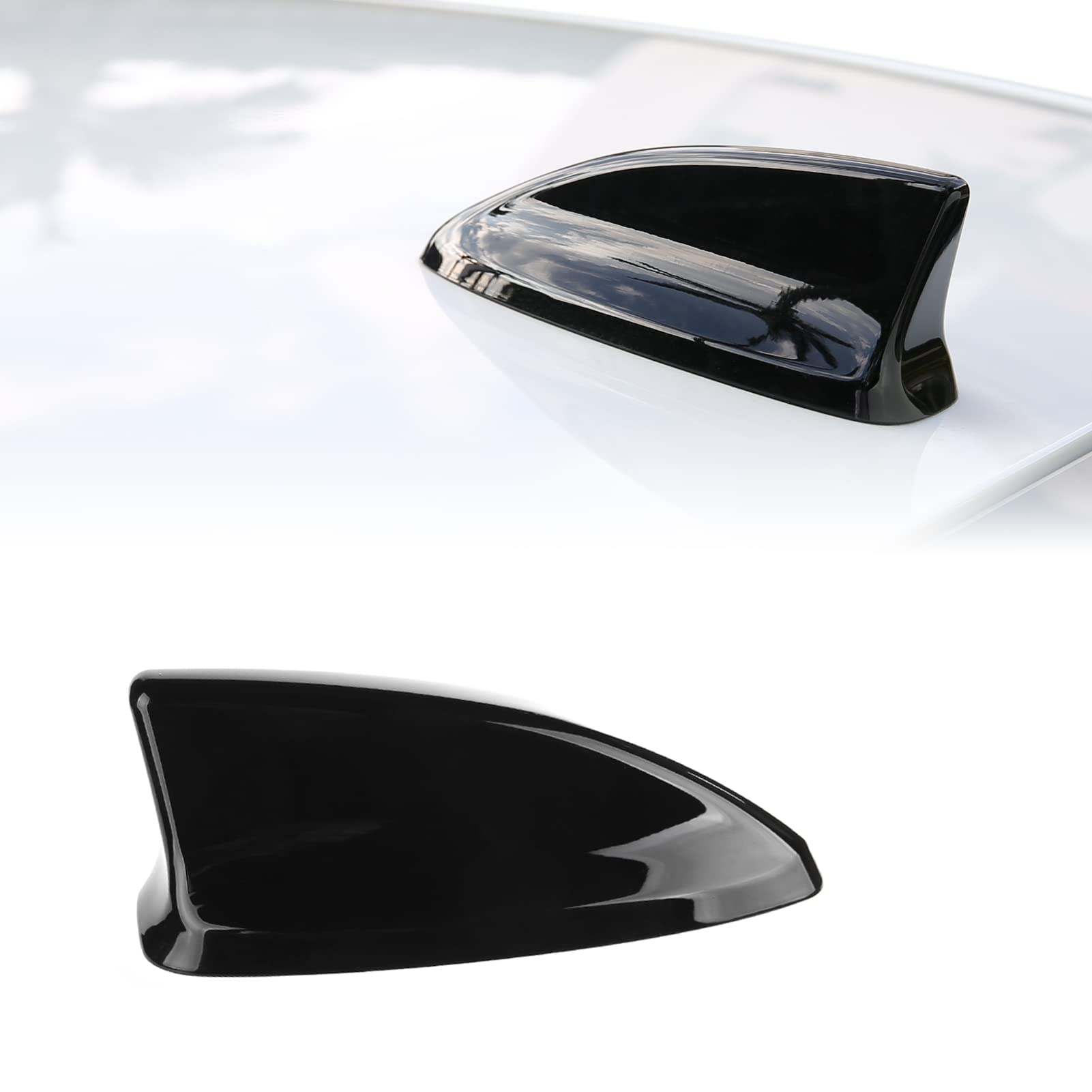 **Honda CRV HRV Accord 2023-2025 Shark Fin Antenna Cover - Glossy Black | Compatible Auto Roof Aerial Topper | Exterior Car Accessories & Decoration | Perfect for Weather Protection & Style Upgrade**