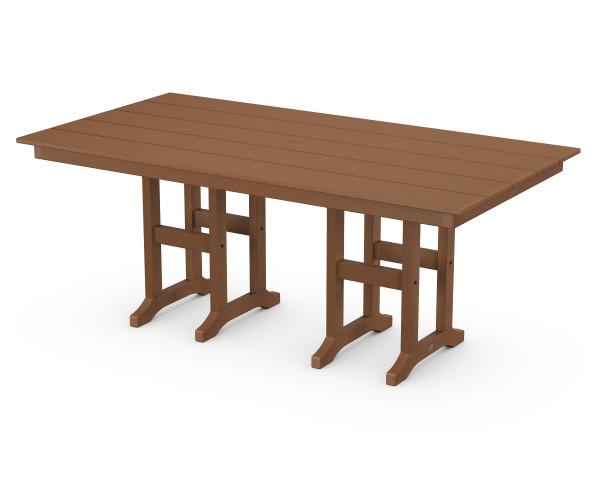 Polywood Farmhouse 37 x 72 Inch Outdoor Dining Table - Weather-Resistant & Durable for Patio, Garden, and Backyard Entertaining