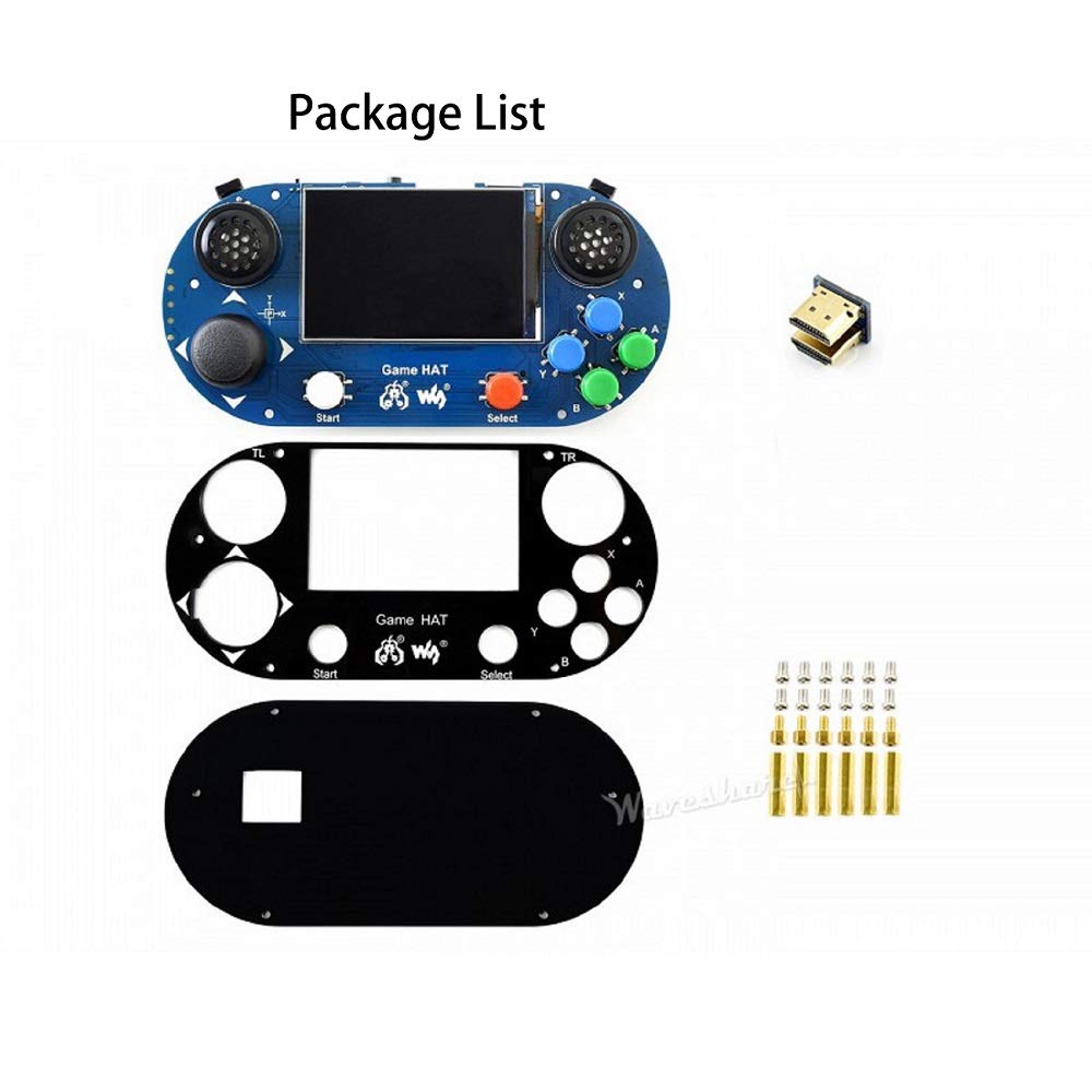 Raspberry Pi Game HAT - 3.5 Inch IPS Screen Portable Game Console for Pi 3B+/3B/2B/B+/A+/Zero/Zero W with Gamepad Joystick - Retro Gaming, DIY Projects & Portable Entertainment