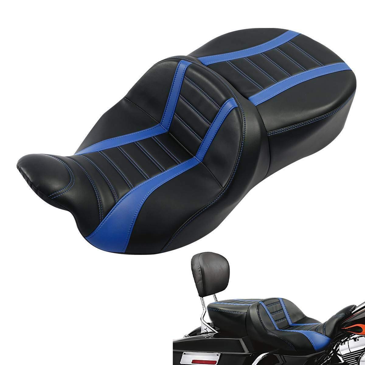 Harley-Davidson Touring Seat Cover 2009-2023 - One-Piece Hammock Style for Road King, Street Glide, Road Glide, Electra Glide & Tri Glide - Comfortable Driver & Passenger Seat Protector for Long Rides & Road Trips