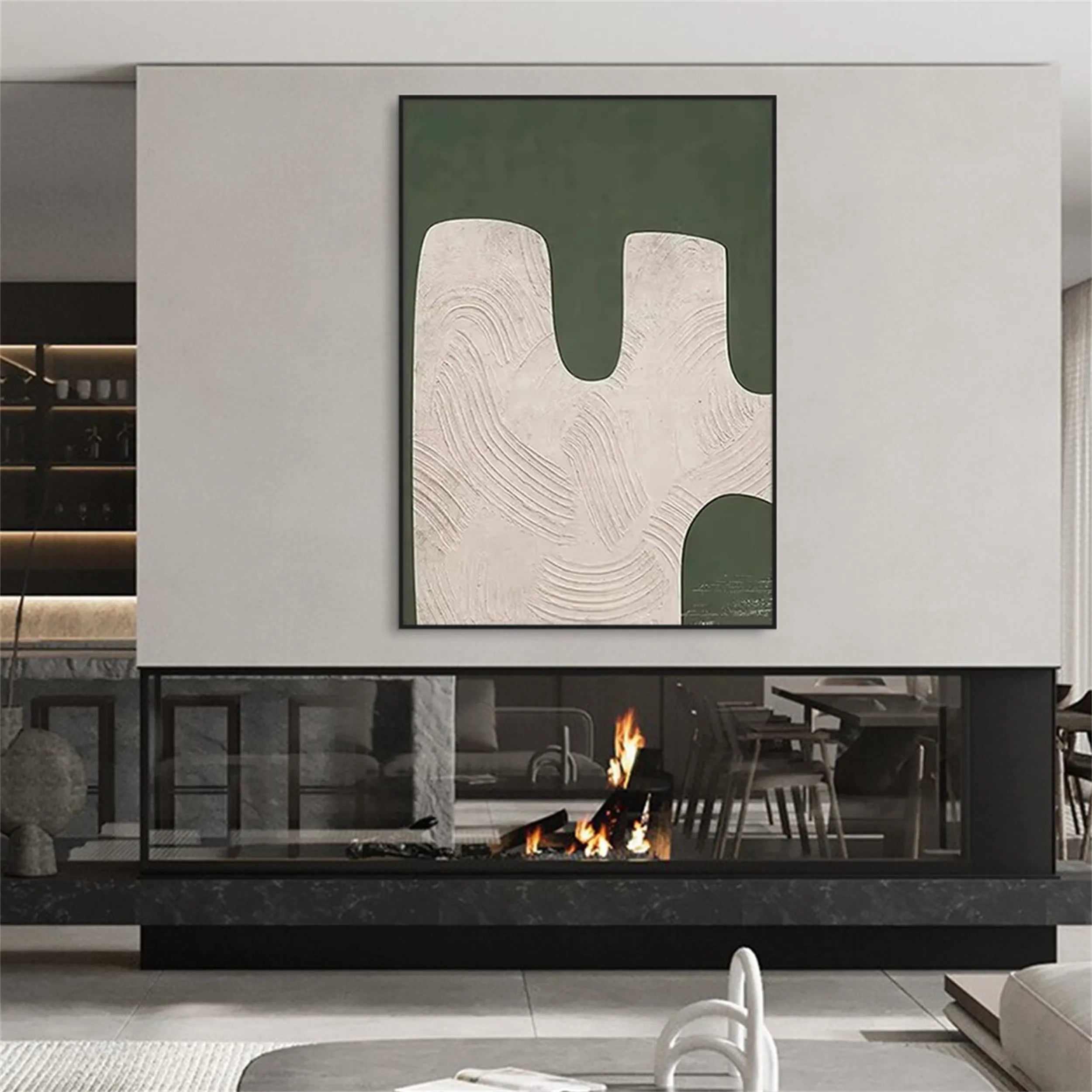Blue & Green Abstract Wall Art Canvas Print #BG051 - Modern Home Decor for Living Room, Bedroom & Office