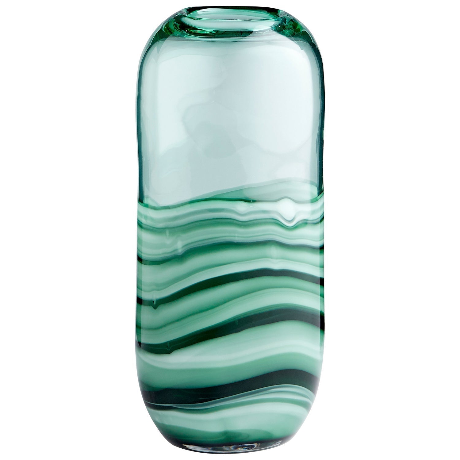 Cyan Design 10885 Torrent Vase - Green Short Glass Vase for Home Decor, Wedding Centerpieces & Floral Arrangements