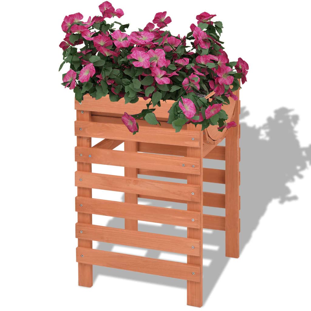 CHARMMA Large Wooden Planter Box 14.9x14.1x23.6 Inches - 3.45KG Heavy Duty Garden Planter for Indoor/Outdoor Plants, Flowers & Herbs - Perfect for Patio, Balcony, Deck & Backyard Decor