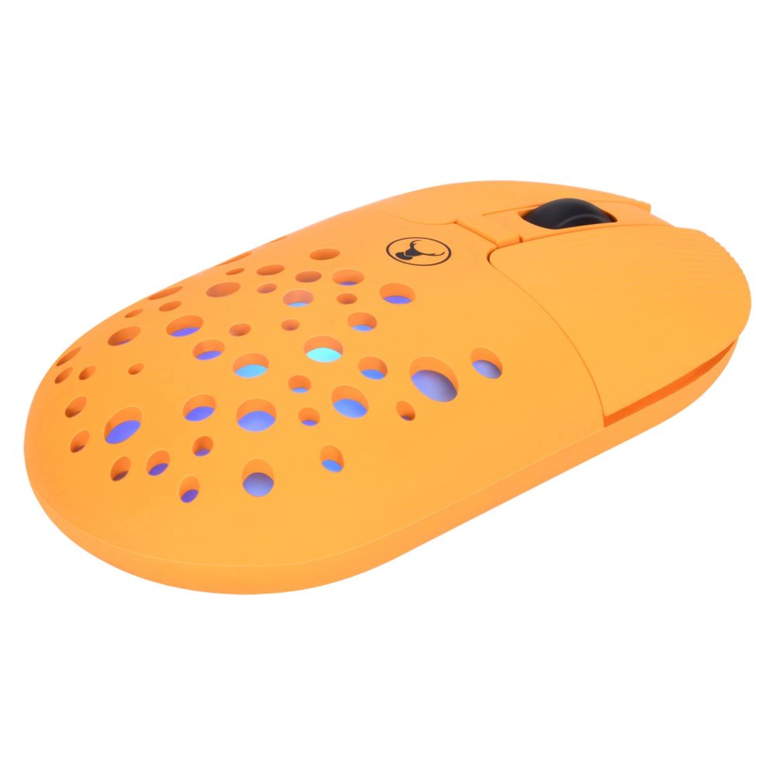 Bonelk Wireless RGB Gaming Mouse with 4D Buttons, 1200 DPI, USB-C Rechargeable, Ergonomic Design - Perfect for PC Gaming, Office Work, and Graphic Design (Orange)