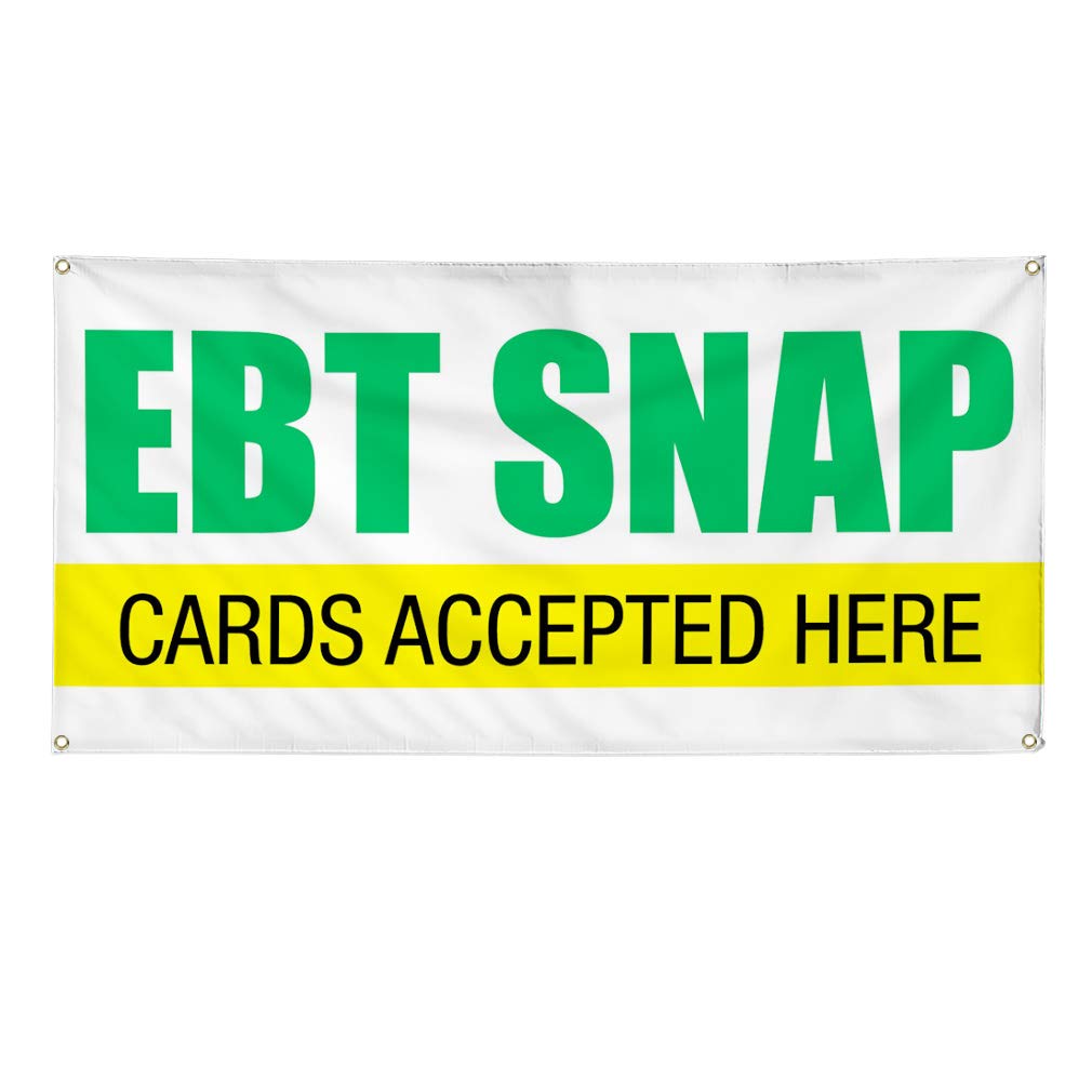 Custom Vinyl Banner - Multiple Sizes (60x144 Inches) | Weatherproof, Durable Outdoor Business Sign with 10 Grommets | Accepts EBT & SNAP Cards | Perfect for Storefronts, Yard Sales, and Industrial Advertising