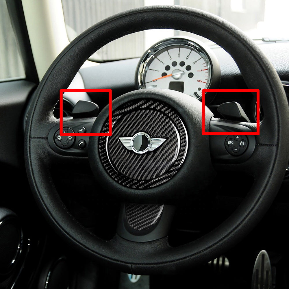 Premium Forged Carbon Fiber Steering Wheel Paddle Shifters for MINI Cooper R56 R58 R60 R61 Models - Upgrade Your Driving Experience | Perfect for Racing & Performance Driving
