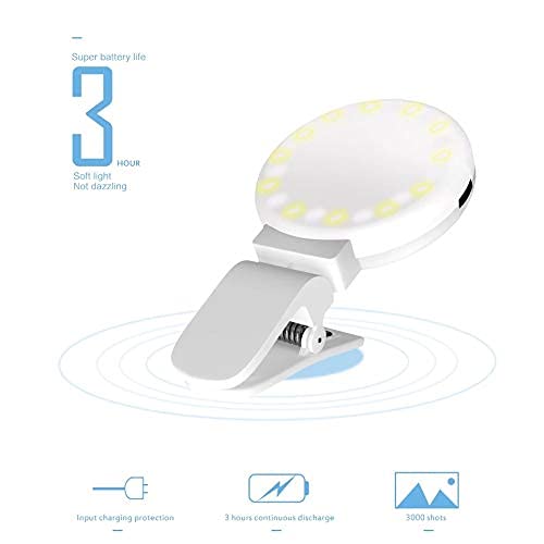 10 LED Clip Light with Adjustable Brightness - Rotating Phone Fill Light for Selfie, Photography, and Live Streaming - Perfect for YouTube, TikTok, and Instagram Content Creation